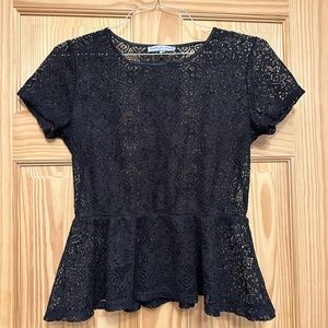 Annalee + Hope Medium Black Peplum top